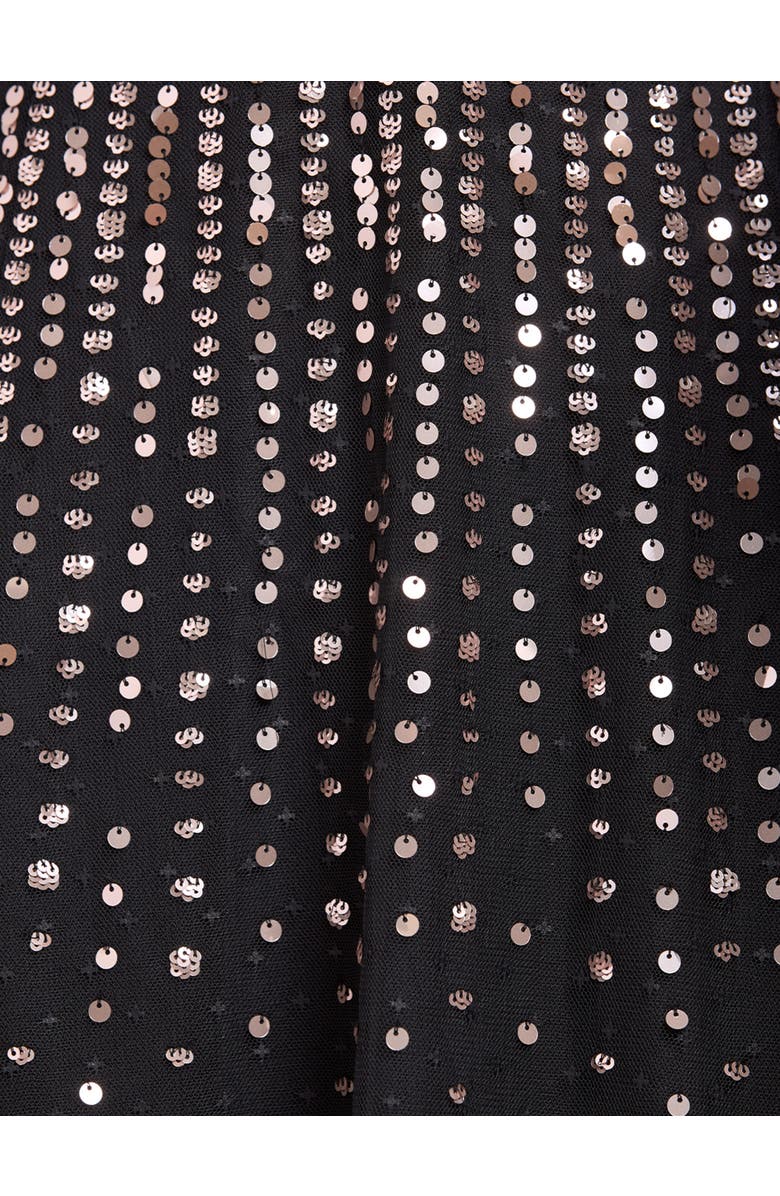 Needle & Thread Moonlight Sequin Cape Sleeve Ankle Gown, Alternate, color, Graphite/Metallic