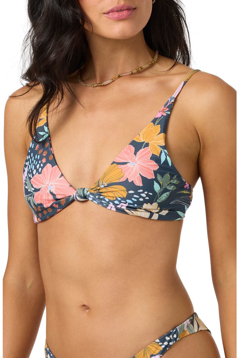 Mila Floral Pismo Bikini Top, Alternate, color, SLATE