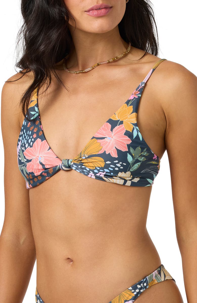 O'Neill Mila Floral Pismo Bikini Top, Alternate, color, Slate