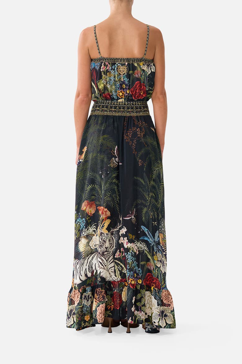 Shirred Waist Long Dress, Alternate, color, Palace Zoology