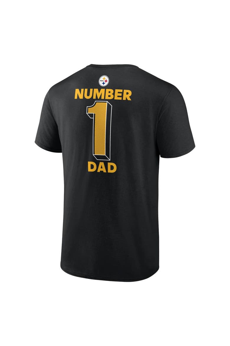 Men's Fanatics  Black Pittsburgh Steelers Big & Tall Number One Dad T-Shirt, Alternate, color, Black