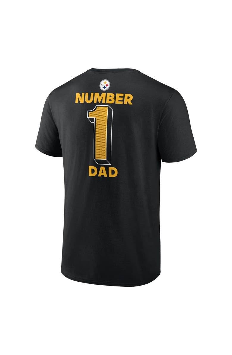 FANATICS Men's Fanatics Black Pittsburgh Steelers Big & Tall Number One Dad T-Shirt, Alternate, color, Black