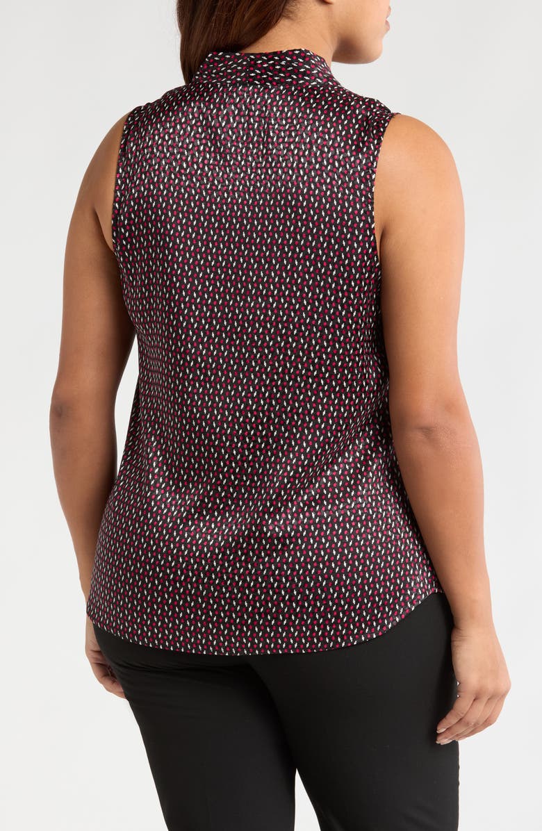 Liverpool Los Angeles Pleated Sleeveless Jacquard Woven Top, Alternate, color, 