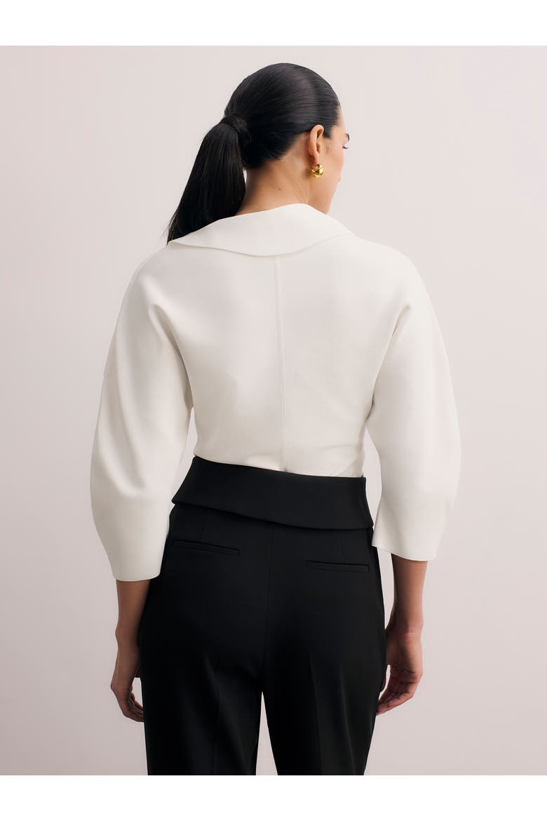 Riesi Asymmetric Neck Knit Top, Alternate, color, White
