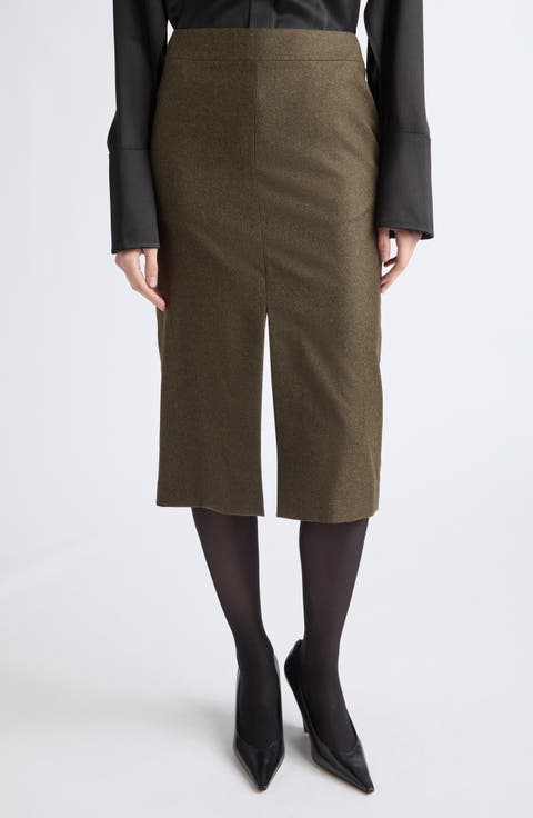 Wool & Cashmere Midi Skirt