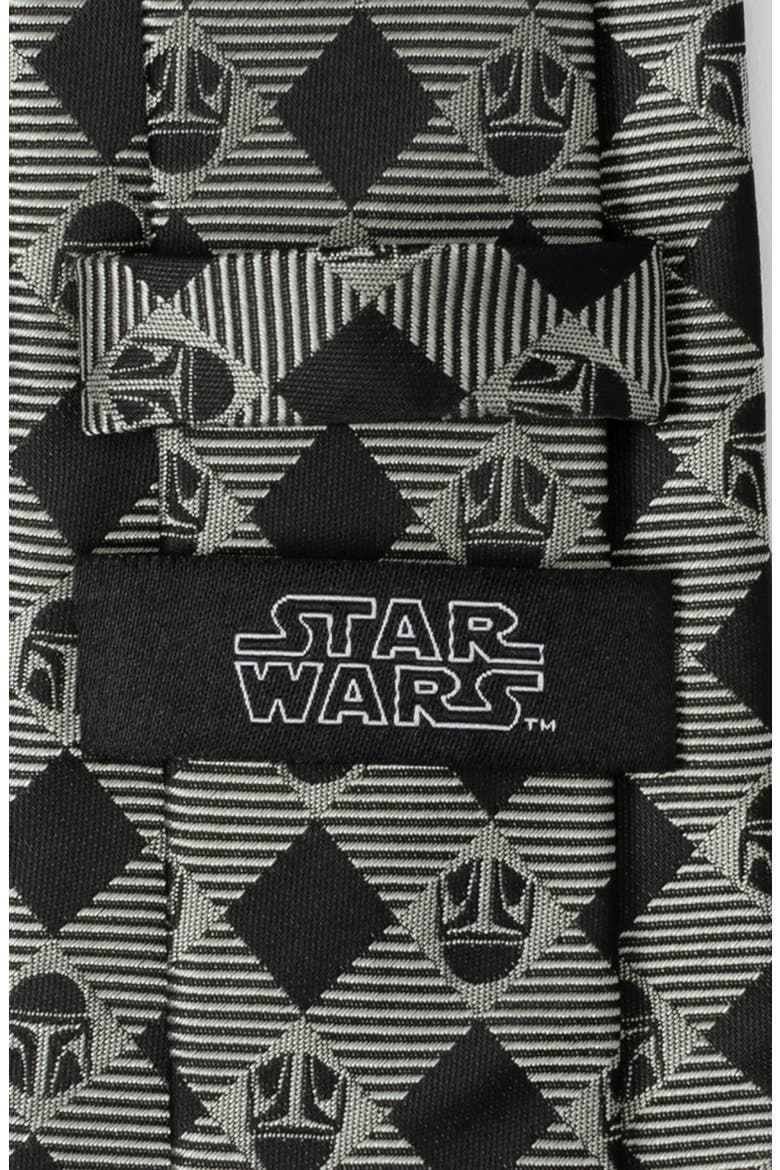 Mandalorian Plaid Silk Blend Tie, Alternate, color, GRAY