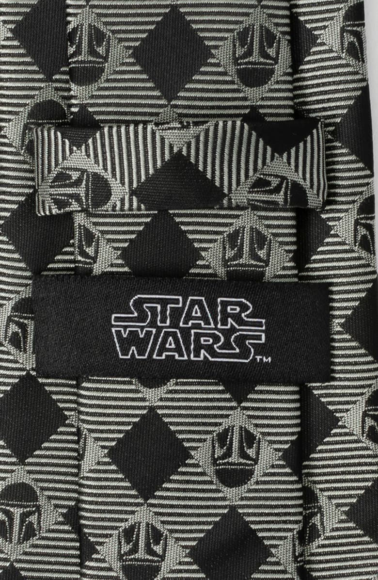Cufflinks, Inc. Mandalorian Plaid Silk Blend Tie, Alternate, color, Gray