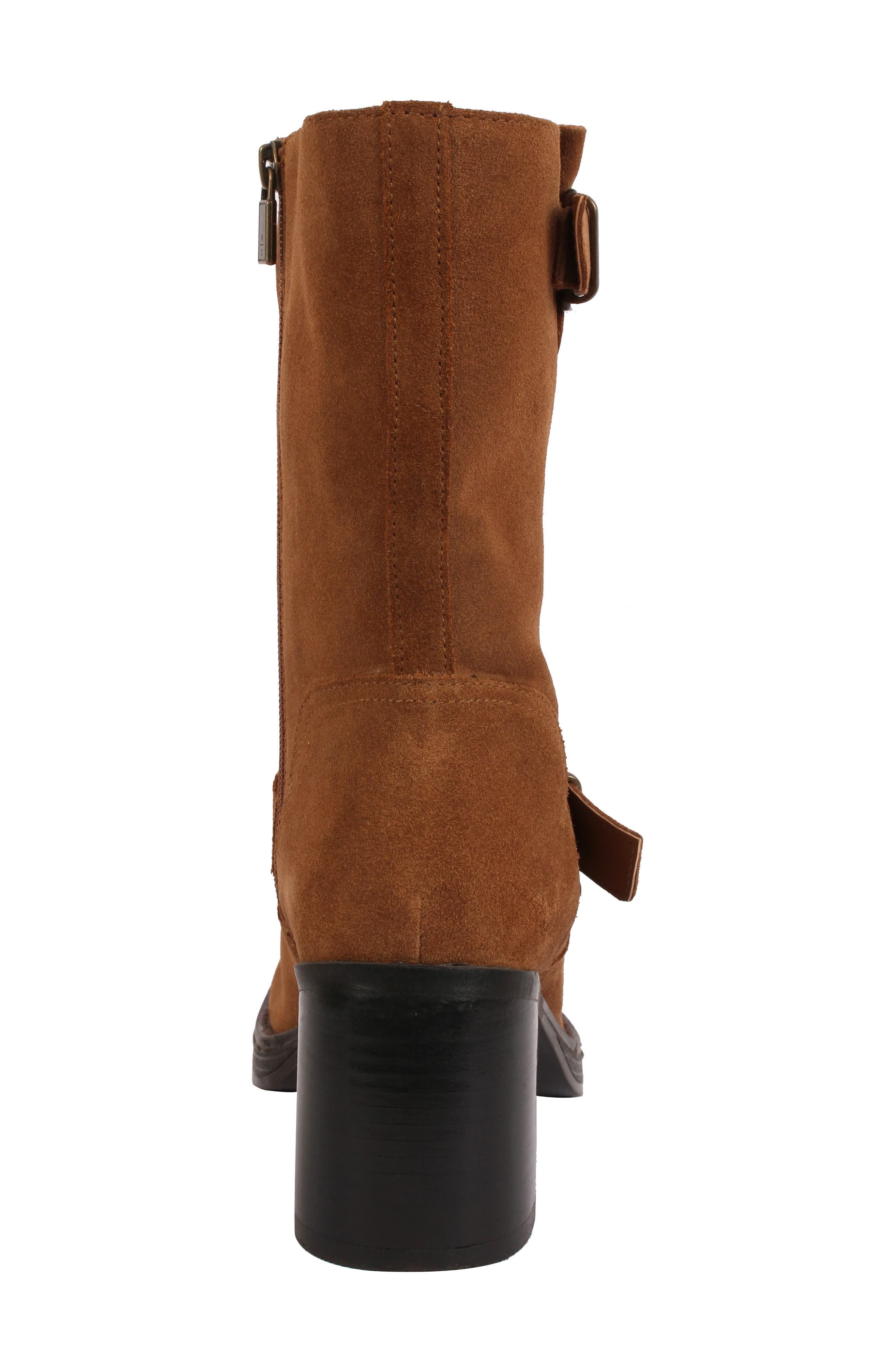 Janice Block Heel Engineer Boot, Alternate, color, TOBACCO SUEDE