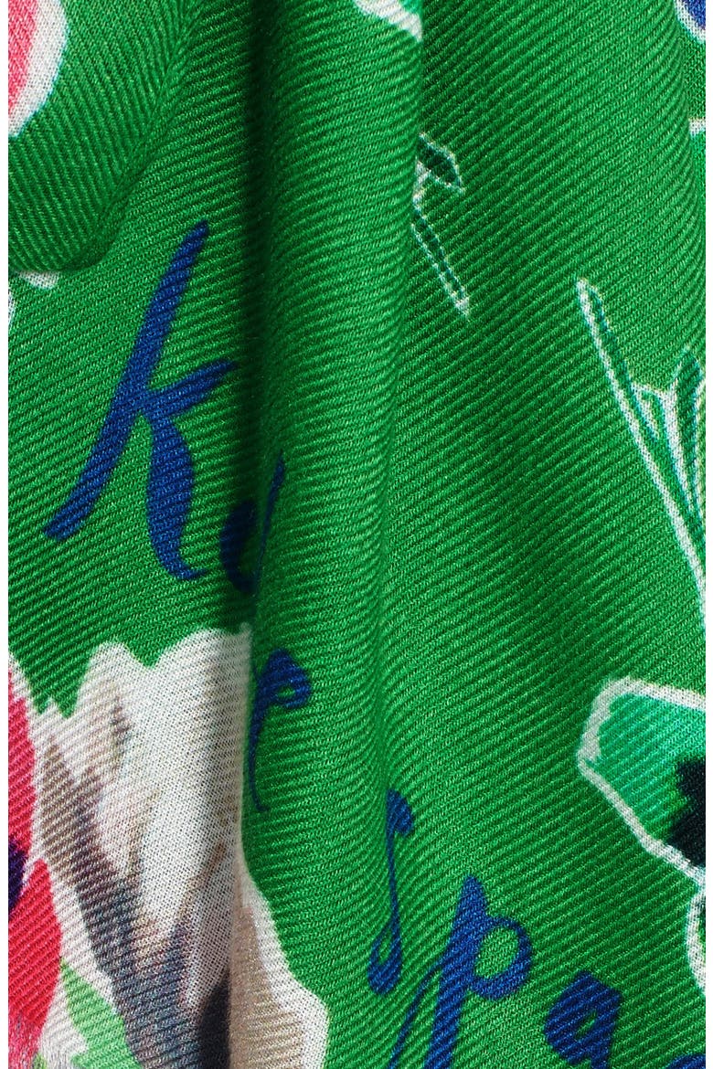 'spring blooms' scarf, Alternate, color, LUCKY GREEN