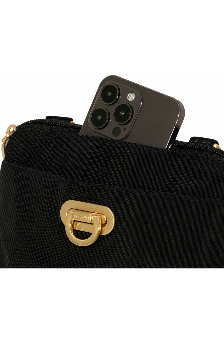 BAGGALLINI Coastal Flip Lock Mini Crossbody, Alternate, color, Black With Gold Hardware