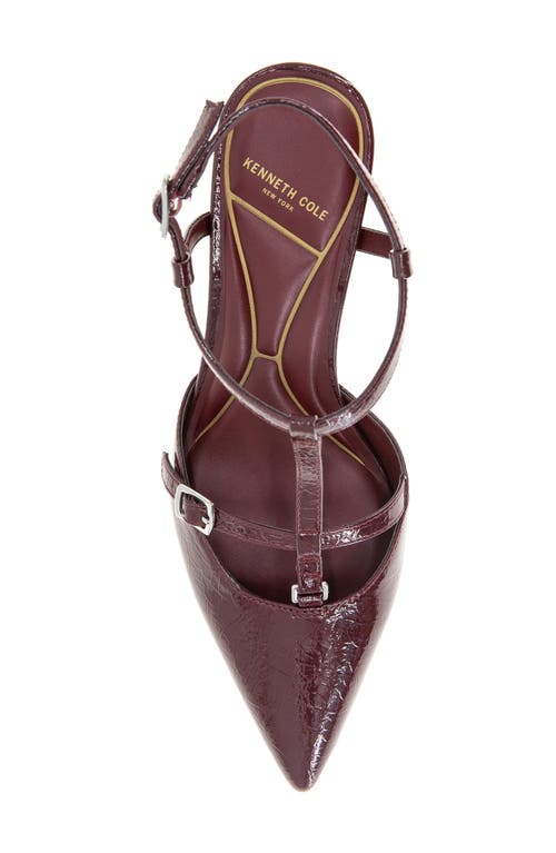 Kenneth Cole Urka Crinkle Patent Slingback Heel In Burgundy