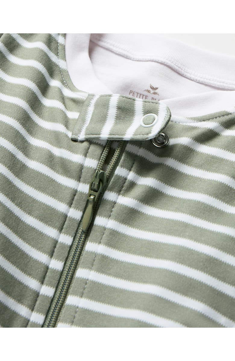 Petite Plume Pima Cotton Footie, Alternate, color, Green