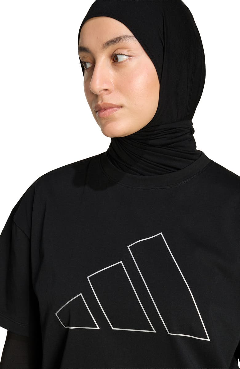 adidas Power Essentials Workout Oversize Logo T-Shirt, Alternate, color, Black