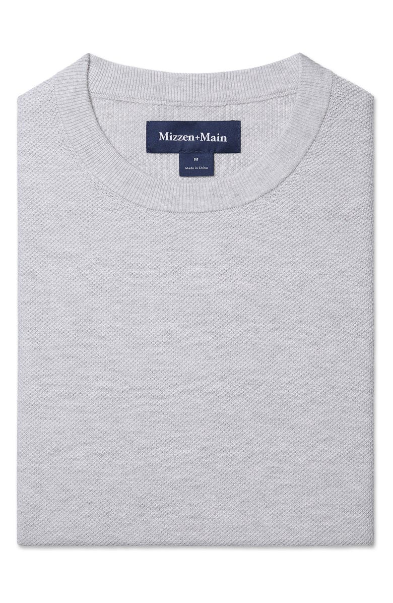 Mizzen+Main Ashe Crewneck Cotton Blend Performance Sweater, Alternate, color, Light Gray Heather