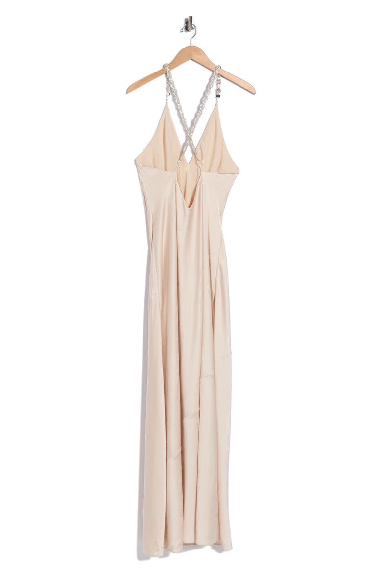 Saint Beaded Strap Gown, Alternate, color, CHAMPAGNE