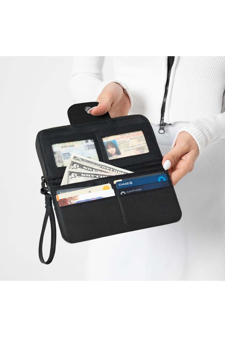 Tulum Nylon Large Zip Around Wallet with RFID Protection, Alternate, color, Raven
