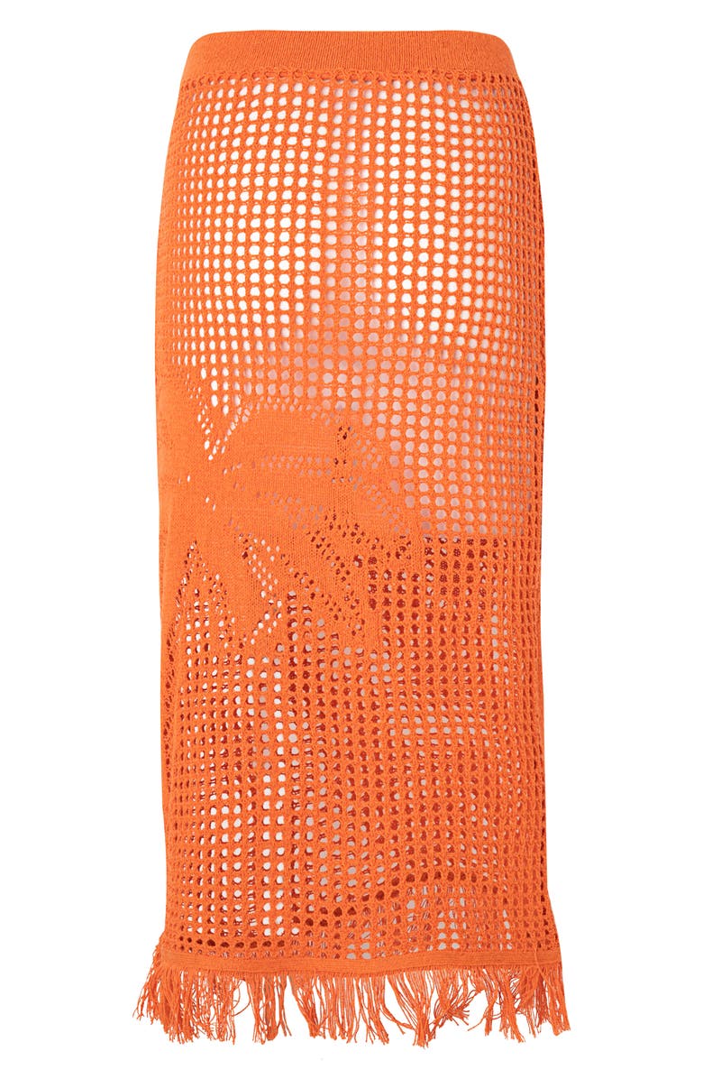 Maaji Ginger Garden Tano Sheer Cover-Up Skirt, Alternate, color, Bright Orange