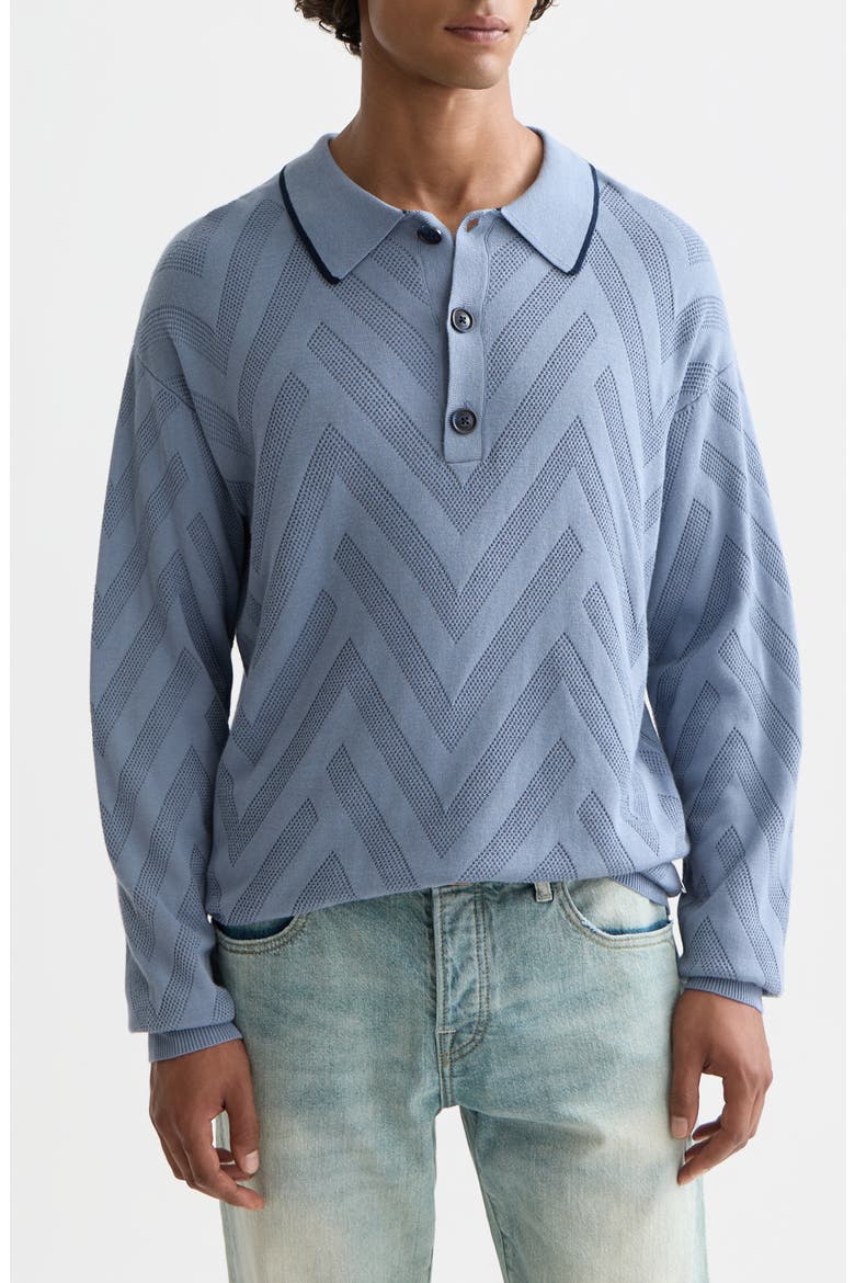 Structured Long Sleeve Polo, Main, color, INFINITY