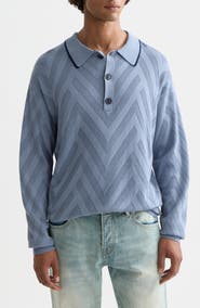 Scotch & Soda Structured Long Sleeve Polo