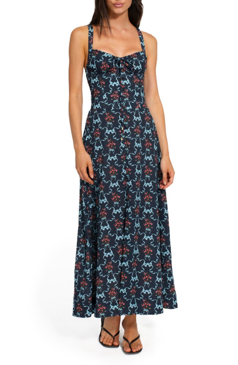 Agua Bendita Carola Cherish Cotton Maxi Sundress, Main, color, White