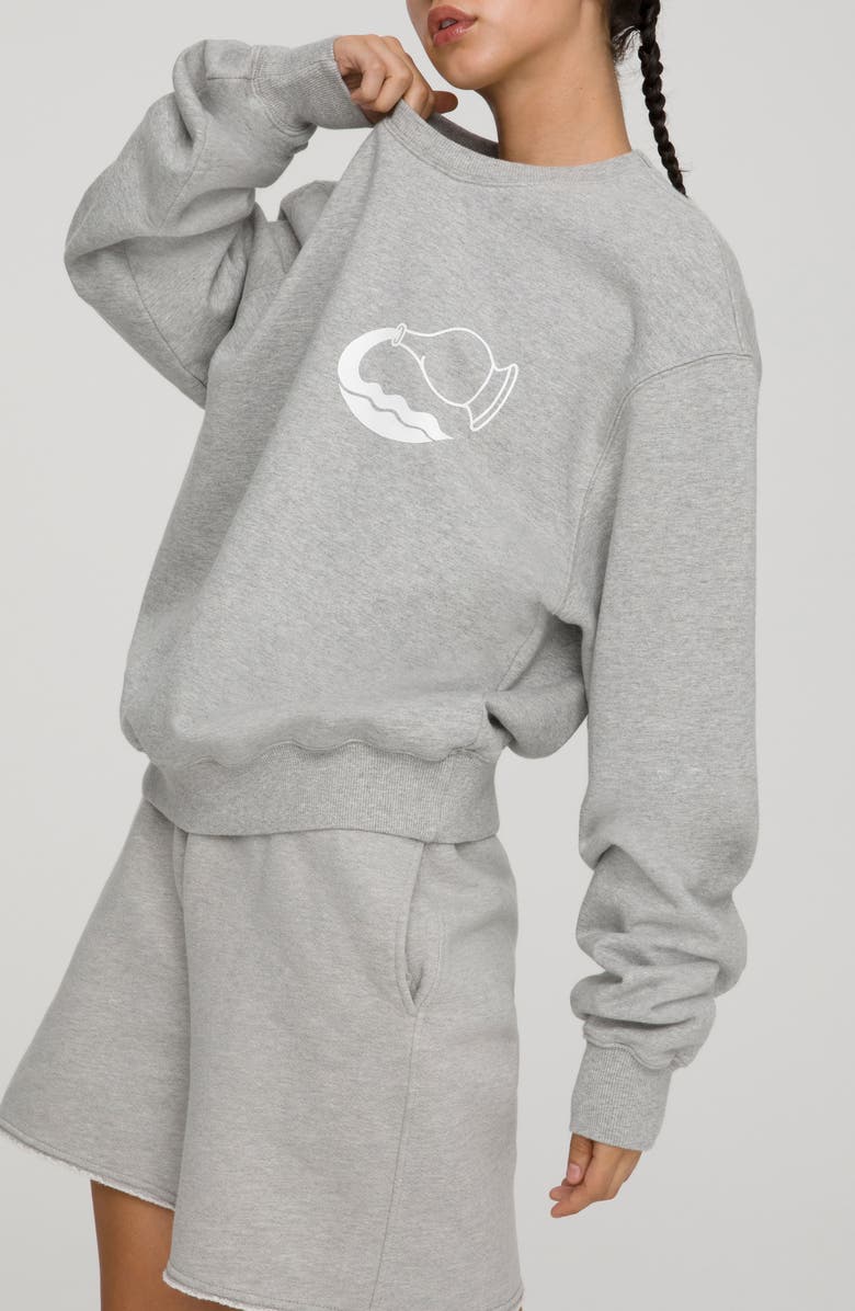 Good American Oversize Zodiac Crewneck Graphic Sweatshirt, Alternate, color, 