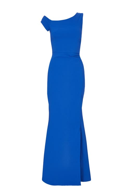 Quiz Bengaline Strap Off Shoulder Wrap Maxi Dress In Blue