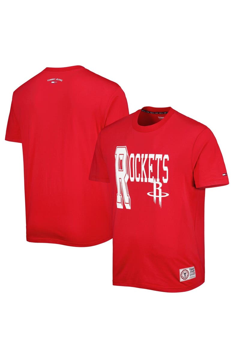 TOMMY JEANS Men's Tommy Jeans Red Houston Rockets Mel Varsity T-Shirt, Main, color, Red