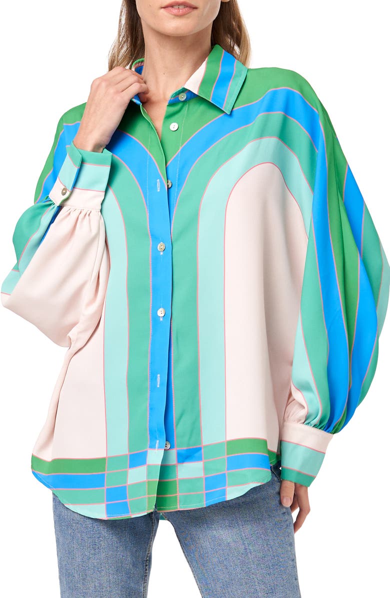 CIEBON Messa Print Button-Up Shirt, Alternate, color, 