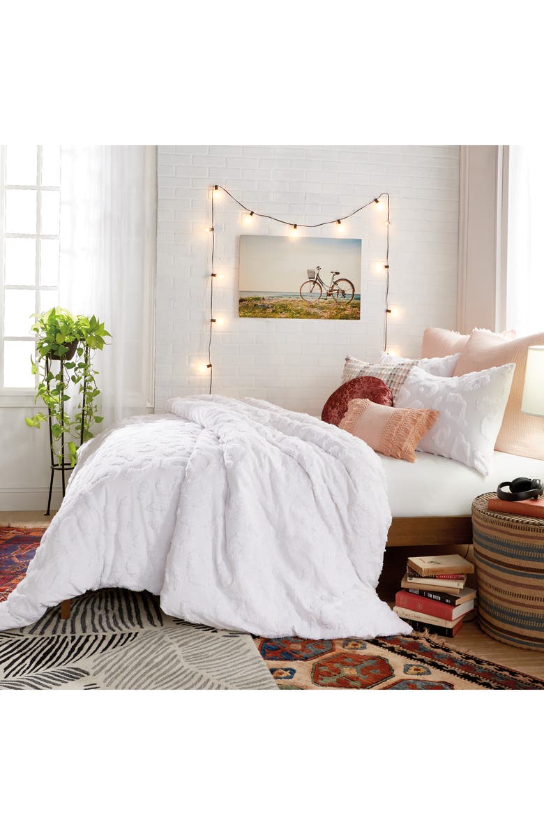 Peri Home Chenille Leopard Duvet Cover & Sham Set, Alternate, color, White