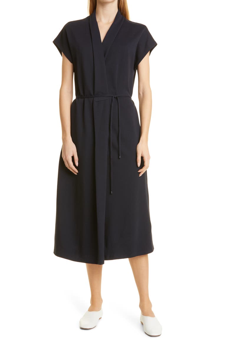 Benaco Faux Wrap Dress, Main, color, NAVY