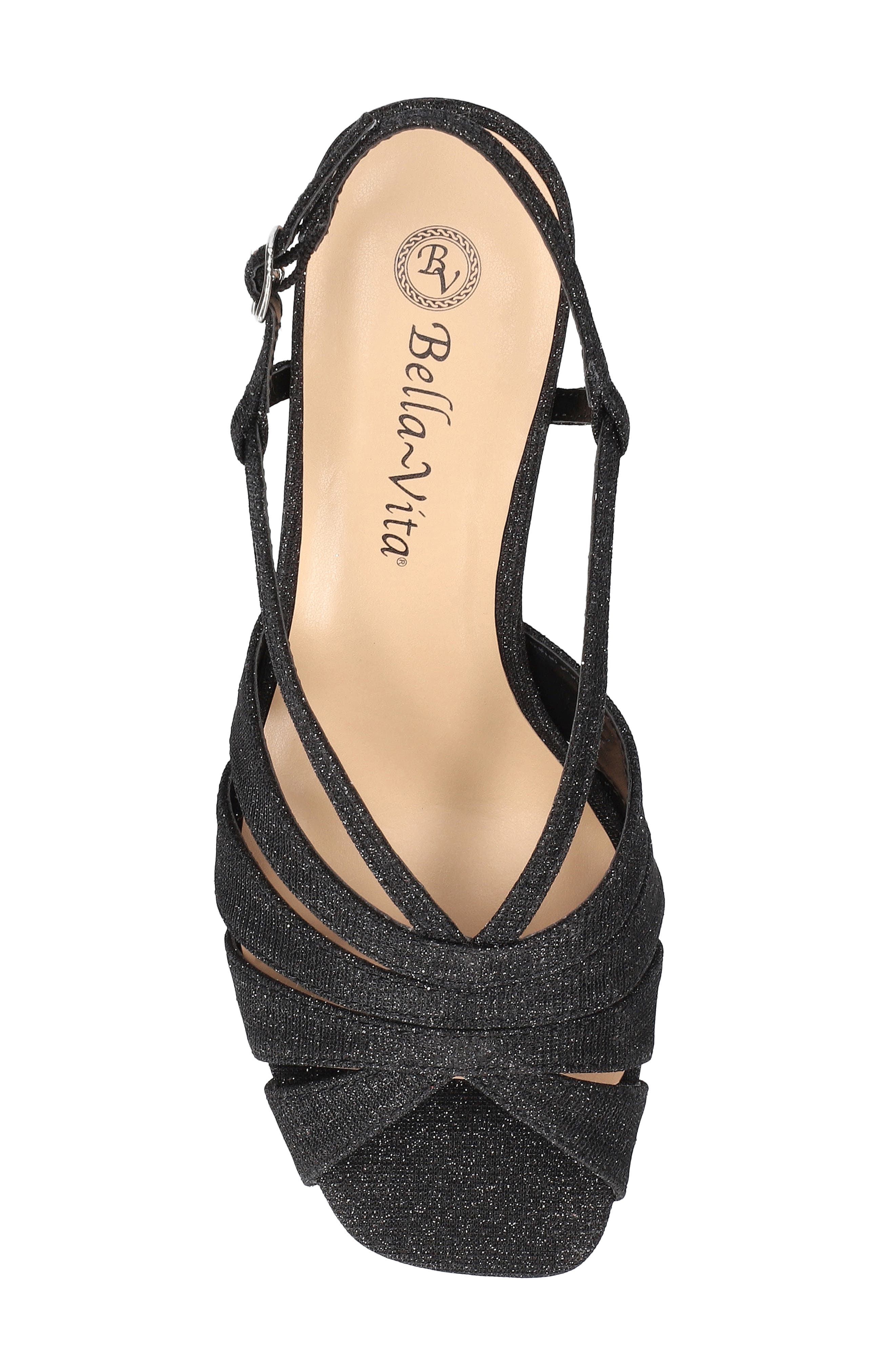 Chorus Slingback Platform Sandal, Alternate, color, BLACK-GLITTER