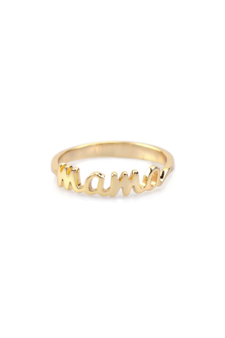 Mama Script Ring, Main, color, GOLD