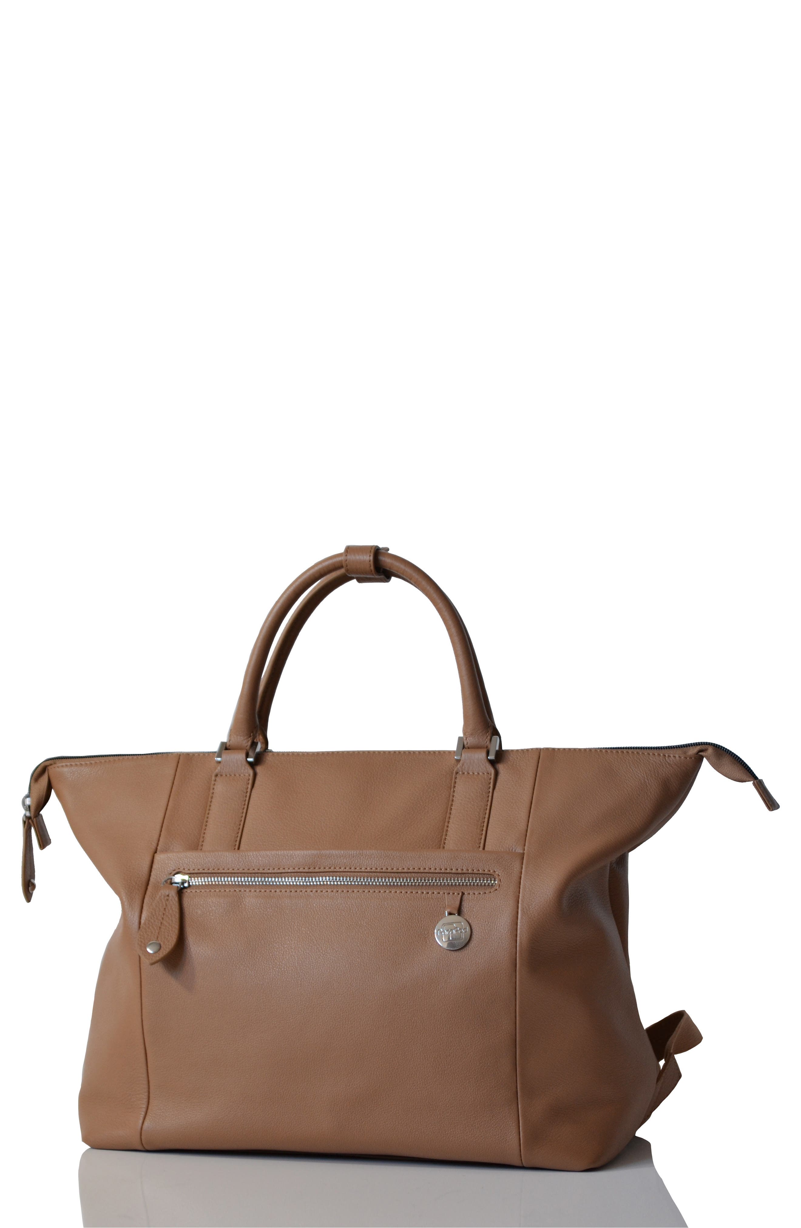 PacaPod Chiltern Leather Diaper Bag, Main, color, 