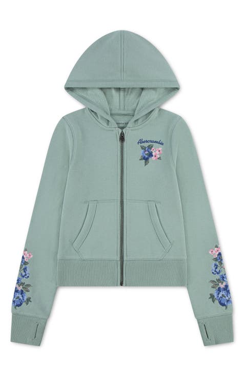 Kids' Floral Full Zip Hoodie