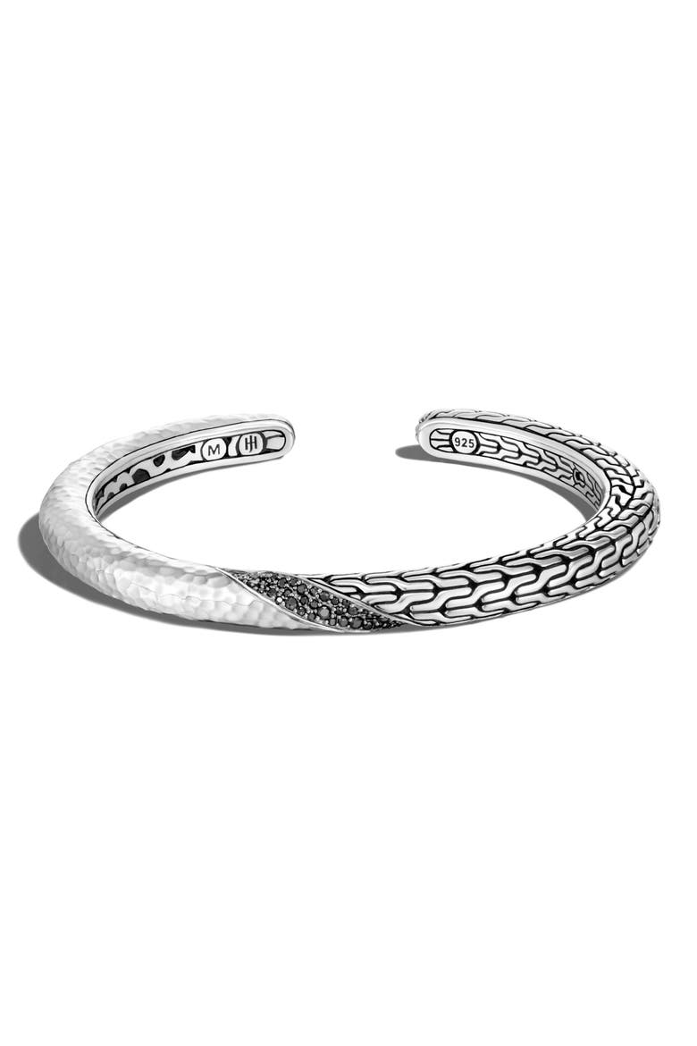 Classic Chain Twisted Cuff Bracelet, Main, color, BLACK SAPPHIRE