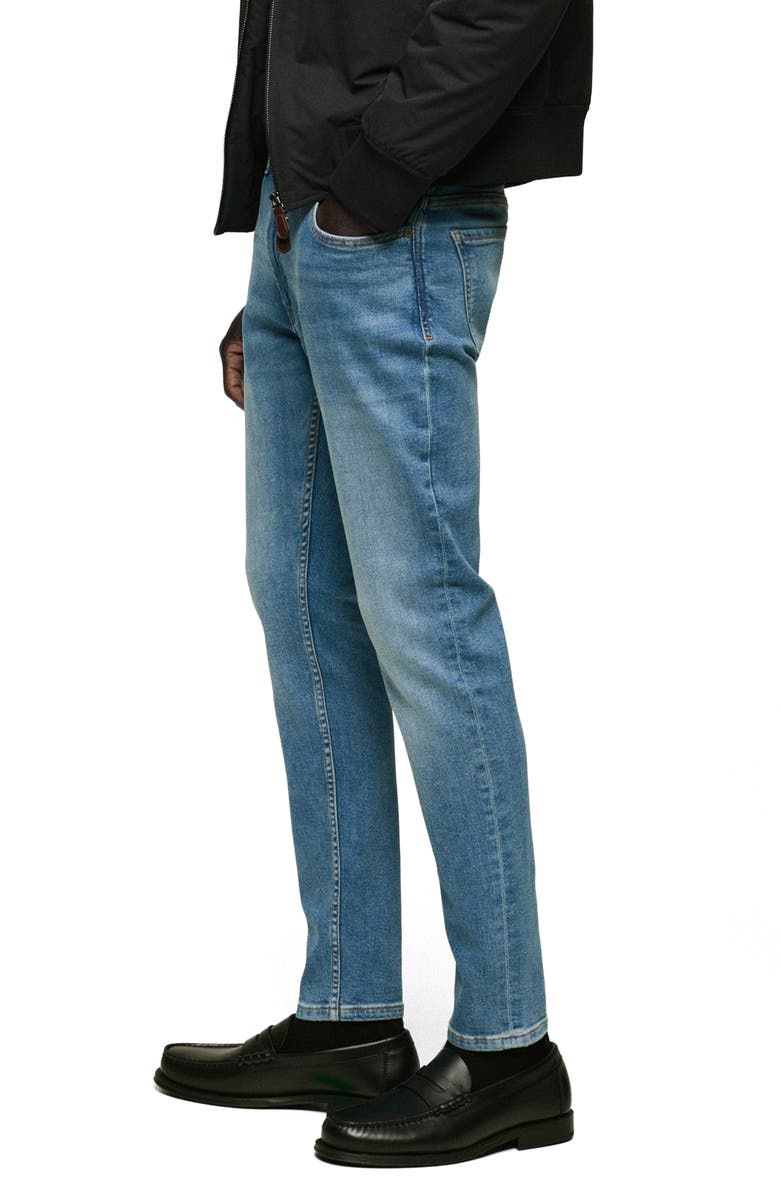 MANGO Jude Skinny Fit Stretch Denim Jeans, Alternate, color, Medium Blue