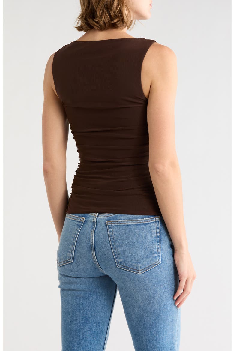 Zola Boat Neck Sleeveless Mesh Top, Alternate, color, JAVA