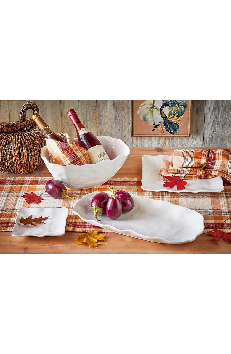 tag Formoso Oval Entertain Bowl Ceramic Serving Bowl for Fall, Alternate, color, White