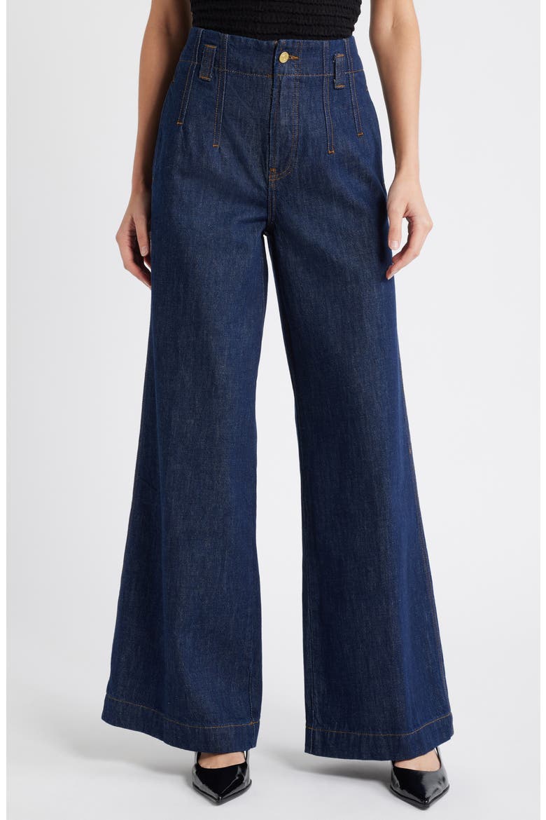 Darted Wide Leg Jeans, Main, color, RINSE