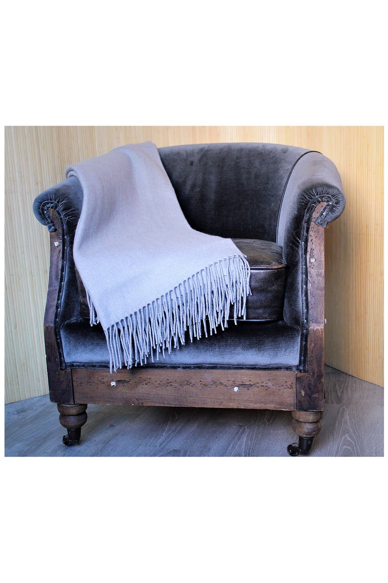 Merino Wool Throw Blanket, Alternate, color, GREY