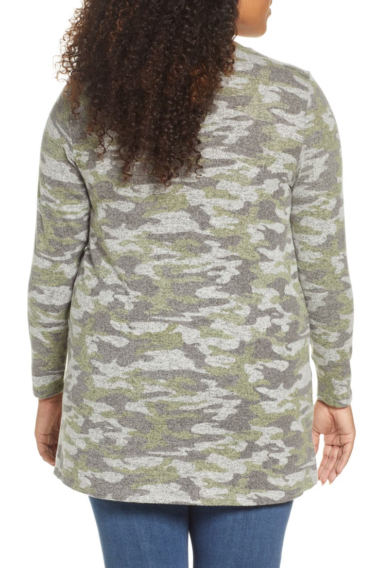 Cozy V-Neck Tunic, Alternate, color, GREEN CAMO