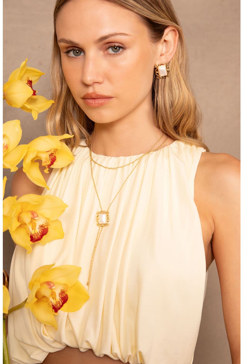 Viva Bolo Necklace, Alternate, color, GOLD/ PEARL