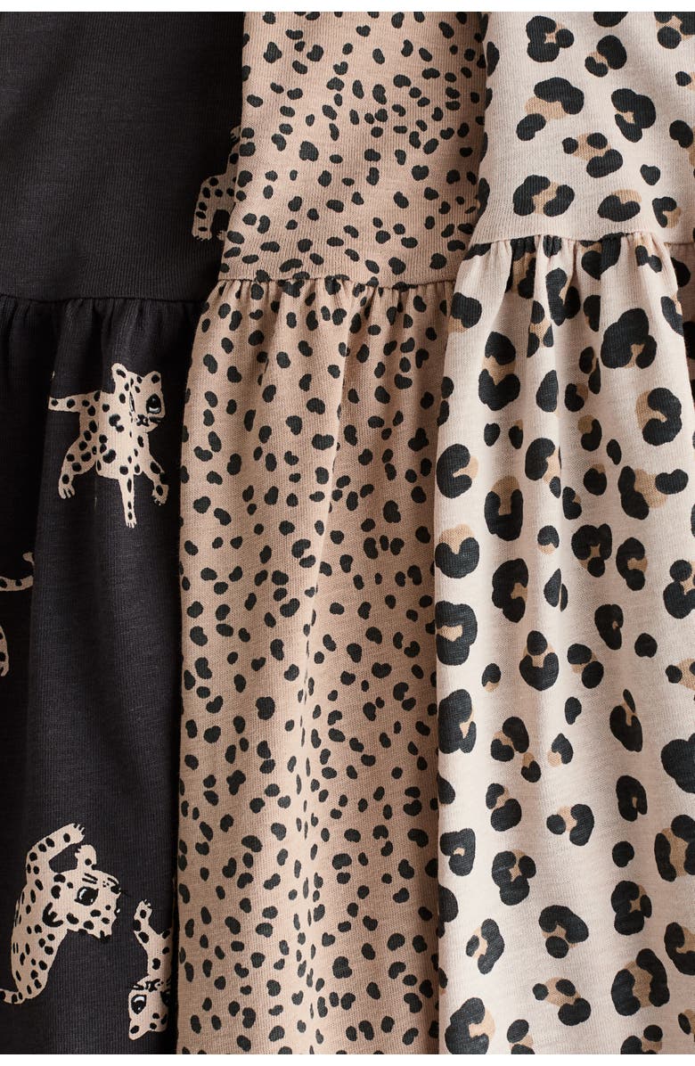 H&M 3-pack printed cotton dresses, Alternate, color, Beige/Leopard Print