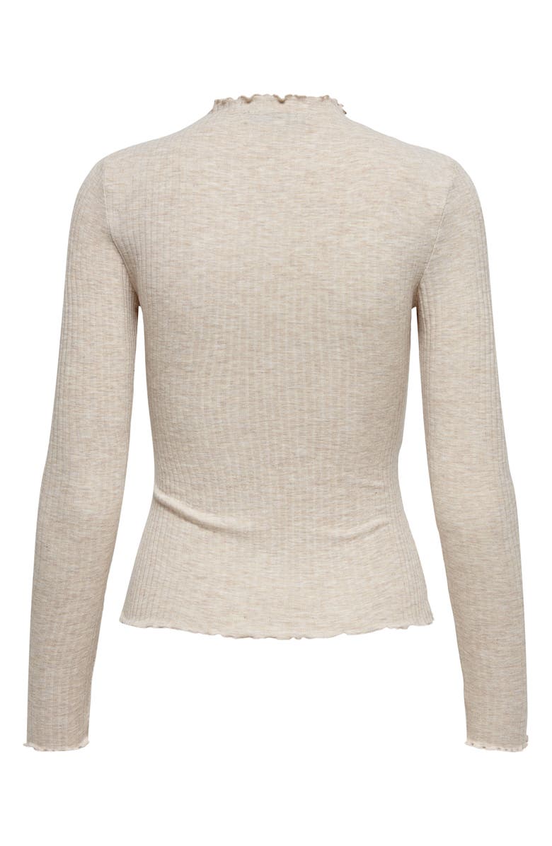 Only Emma Funnel Neck Ribbed Sweater, Alternate, color, Pumice Stone Melange
