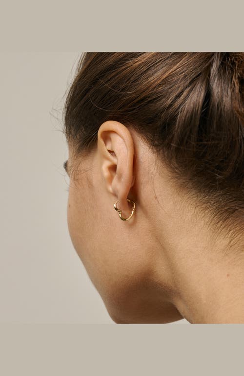 Enamel Copenhagen Organic Heart Small Hoops In Gold