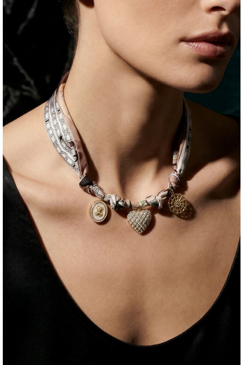 Katie Scarf Charm Necklace, Alternate, color, GOLD