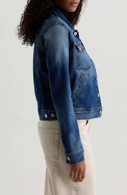 Ag Robyn Crop Stretch Denim Jacket In Blue