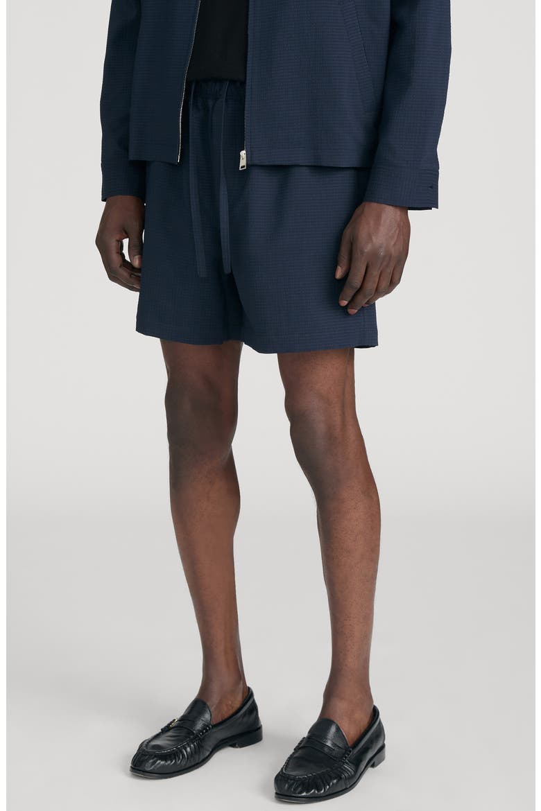 Seersucker Drawstring Shorts, Alternate, color, NAVY
