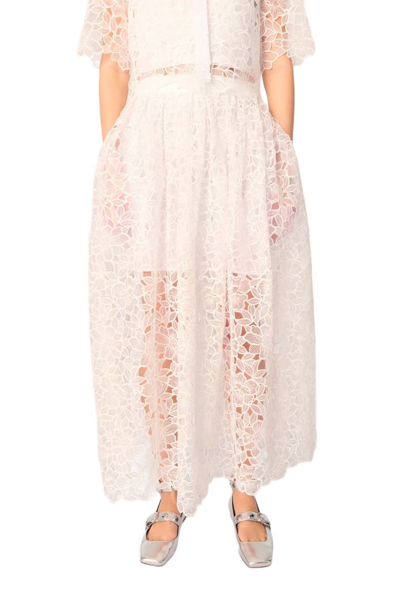 maje Floral lace maxi skirt, Alternate, color, 