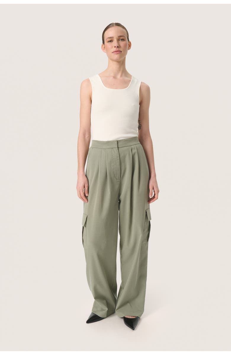 Soaked in Luxury SLKellie High Waist Cargo Trousers, Alternate, color, Shadow